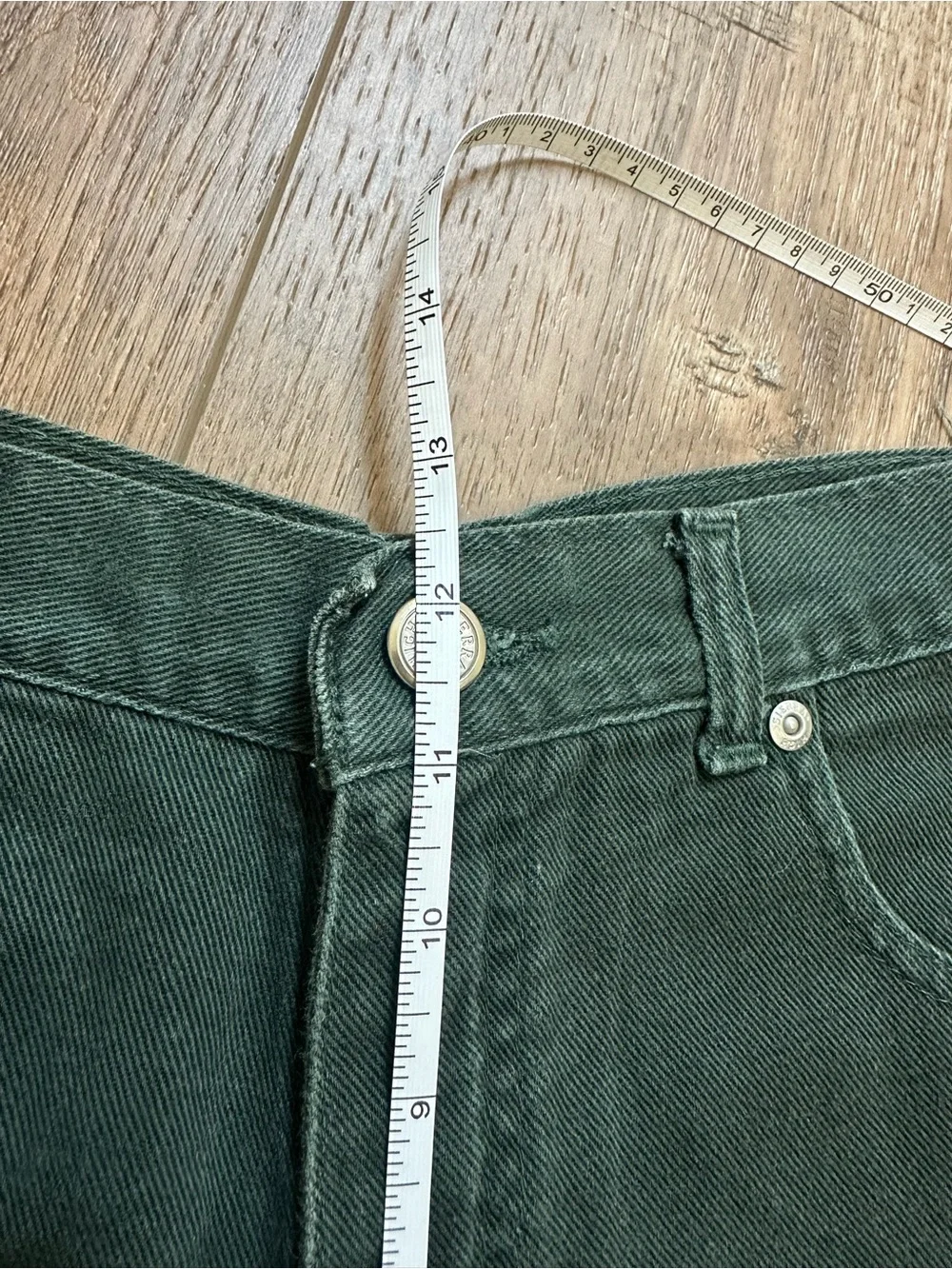 Vintage High Sierra Shorts, 90’s, Denim, High-Waisted, Dark Green, Size 6